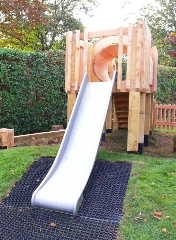 Metal playground slide