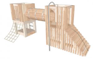wooden climbing frame render