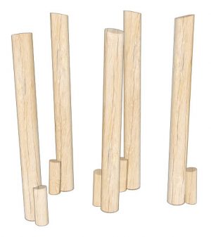 Robinia stepping poles render
