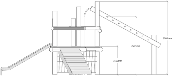 robinia play structure dims ele