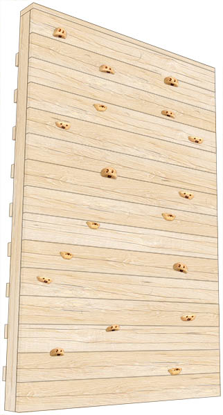 Wooden climbing wall panel