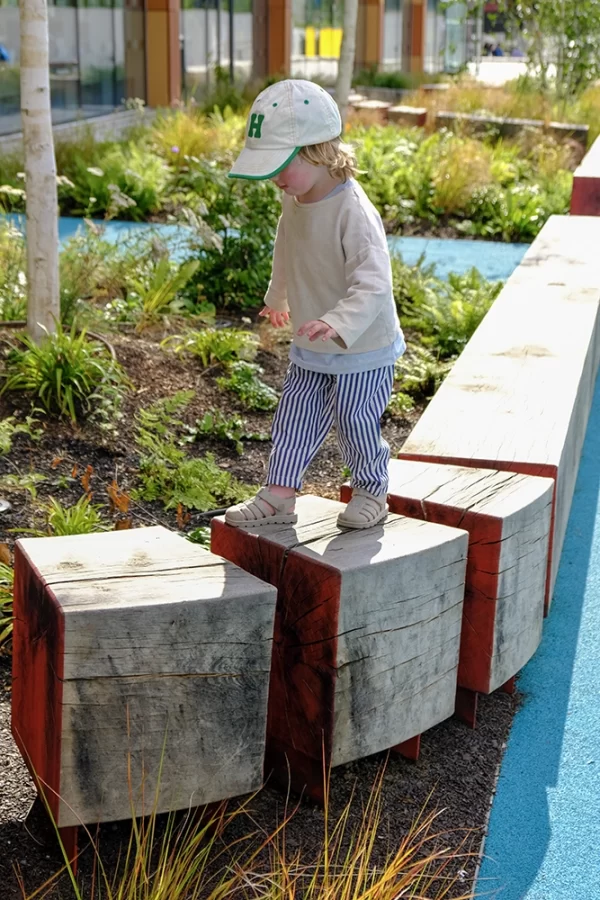 Wooden stepping cubes