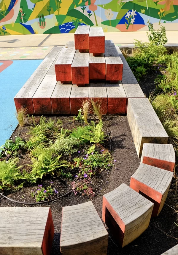 Balance trail and timber stack