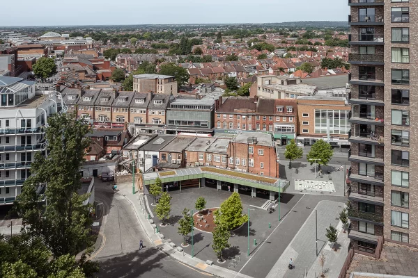 drone view of greenhill place