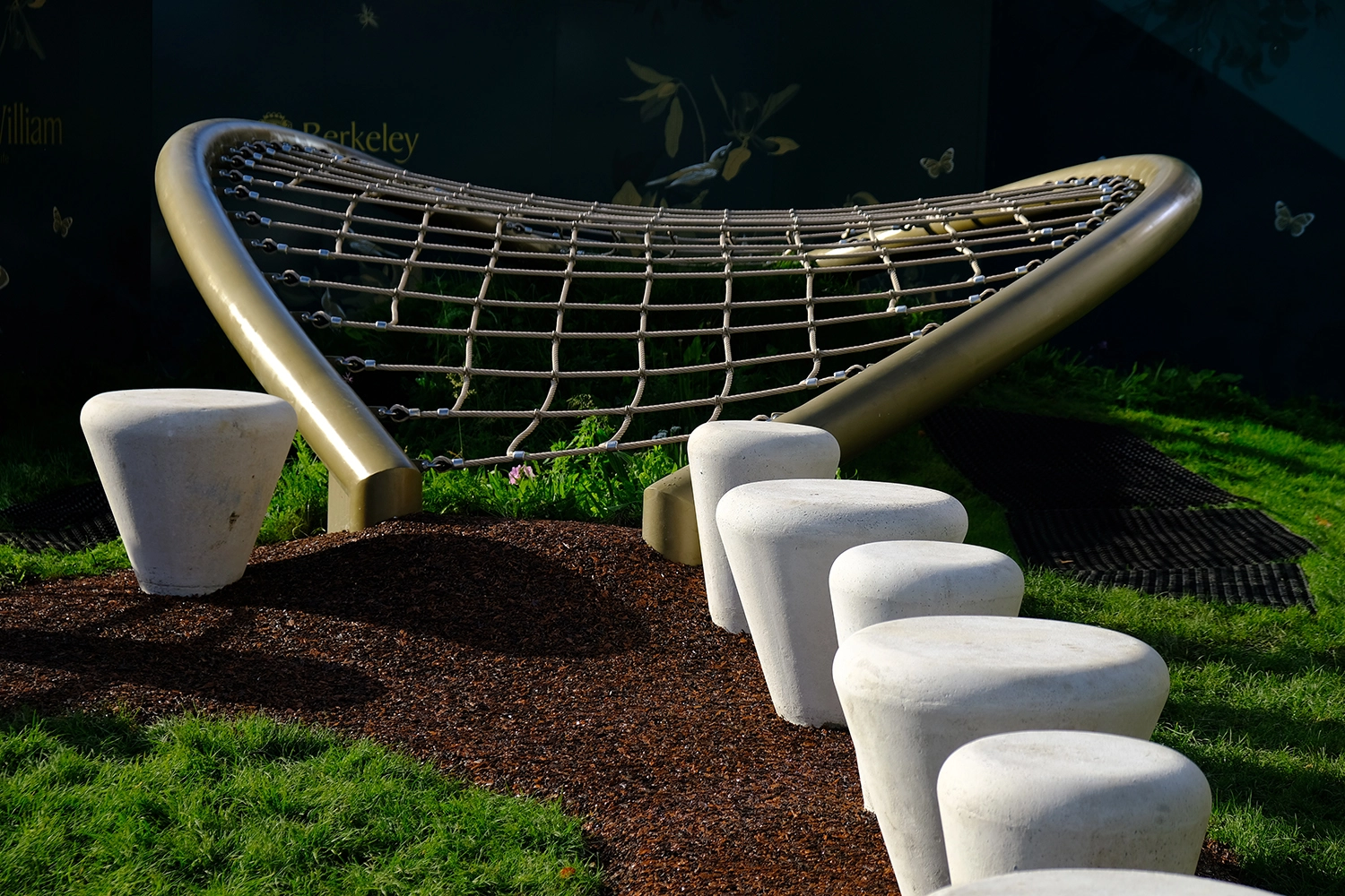 Curved steel playground equipment